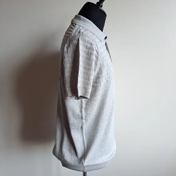 NEW Pal Zileri Men's Light Grey 100% Cotton Polo Shirt T-shirt Size 52 / L